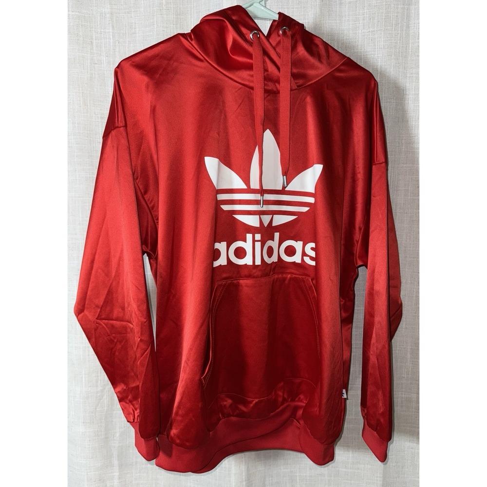 adidas Red Hoodie with White Logo